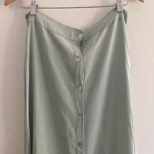 Acacia Swimwear Sea Foam Blue 100% Silk Maxi Skirt